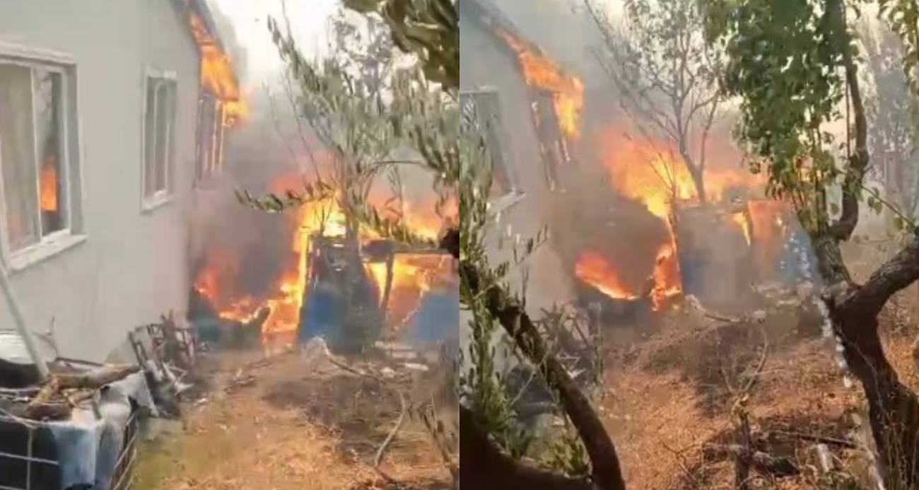 Orman yangını yaşam alanı olan köye kadar geldi